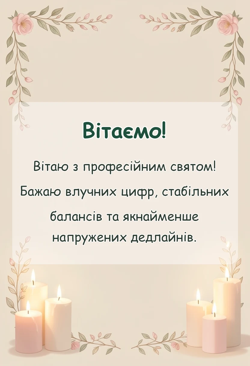 вітальна листівка - привітання з днем банківського працівника