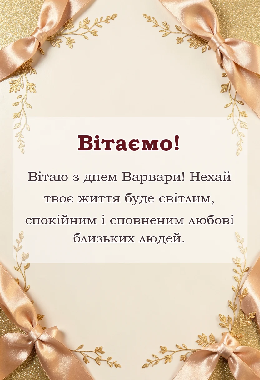 вітальна листівка - привітання з днем варвари