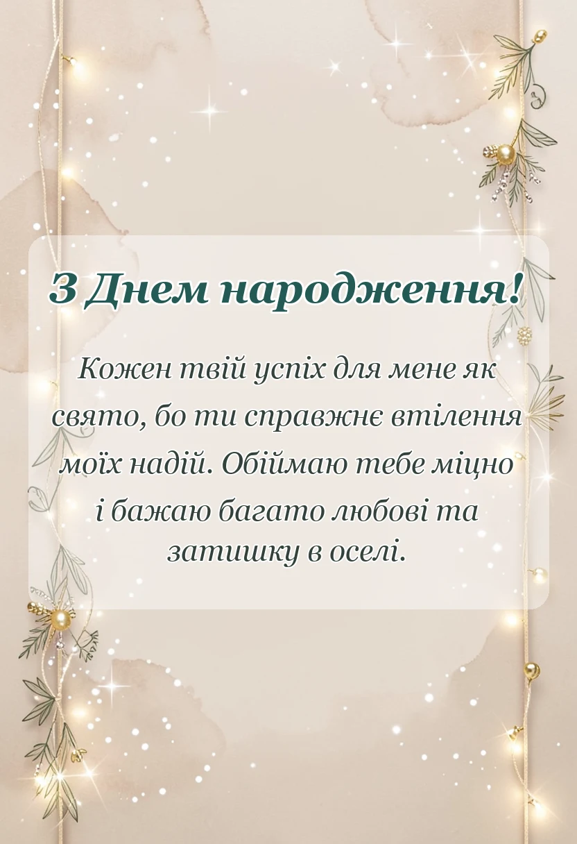 унікальна листівка - привітання з днем народження дорослій доньці від мами