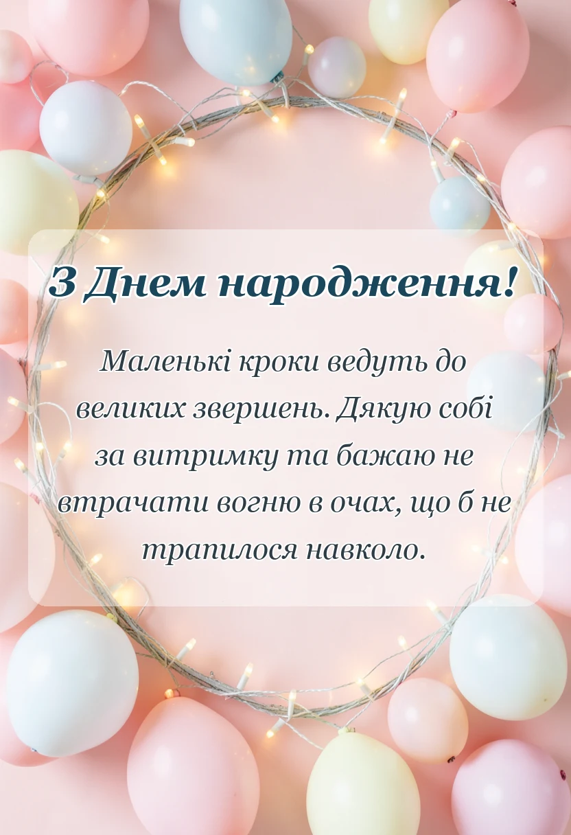 святкова картинка: привітання з днем народженням себе