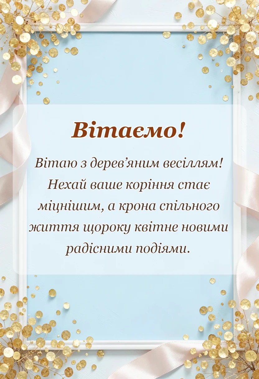 унікальна листівка - картинки з дерев'яним весіллям