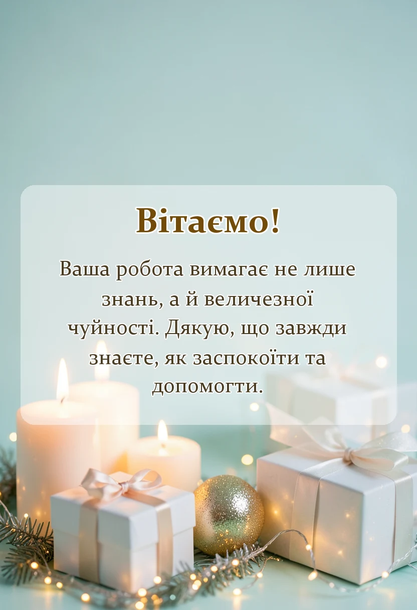 святкова картинка: подяка лікарю гінекологу своїми словами