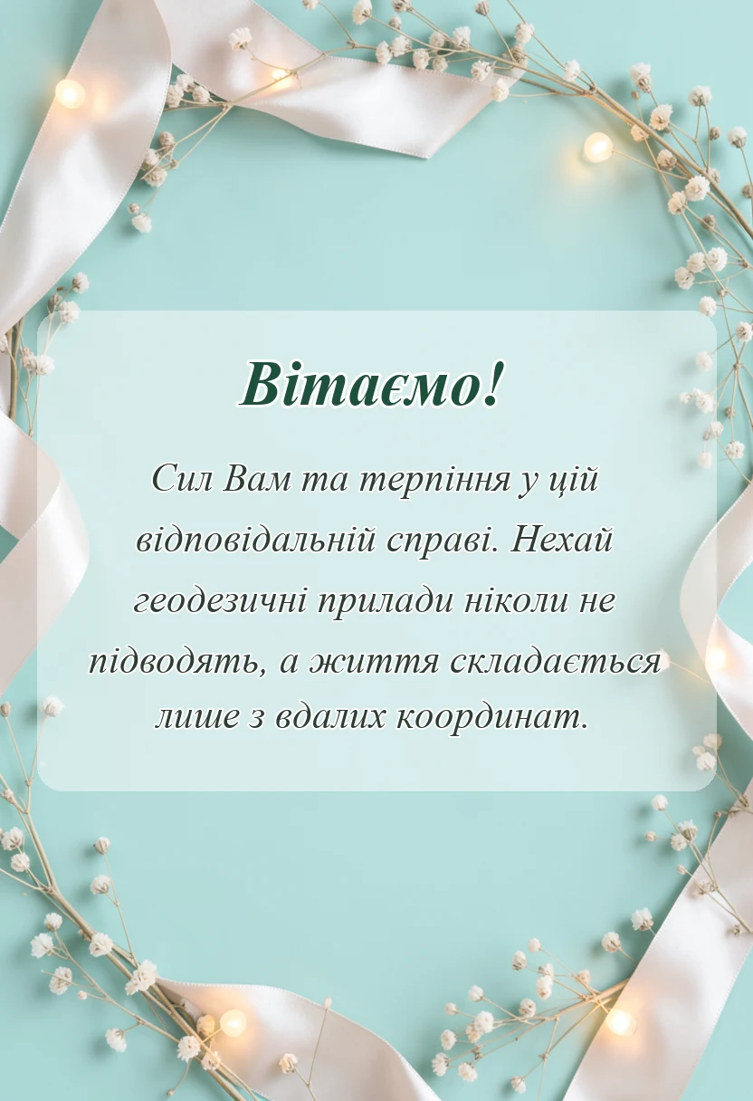 святкова картинка: день землевпорядника вітання
