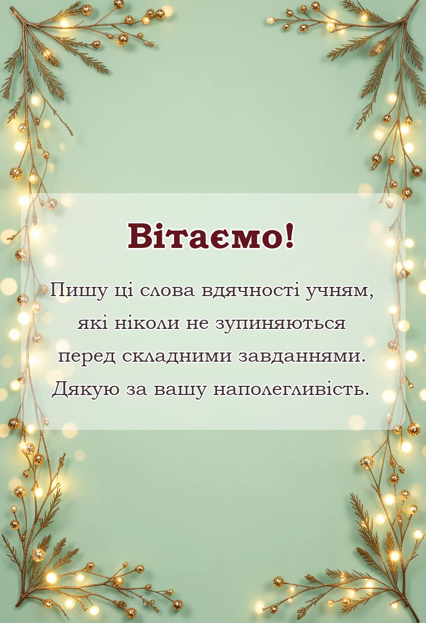 святкова картинка: подяка учням