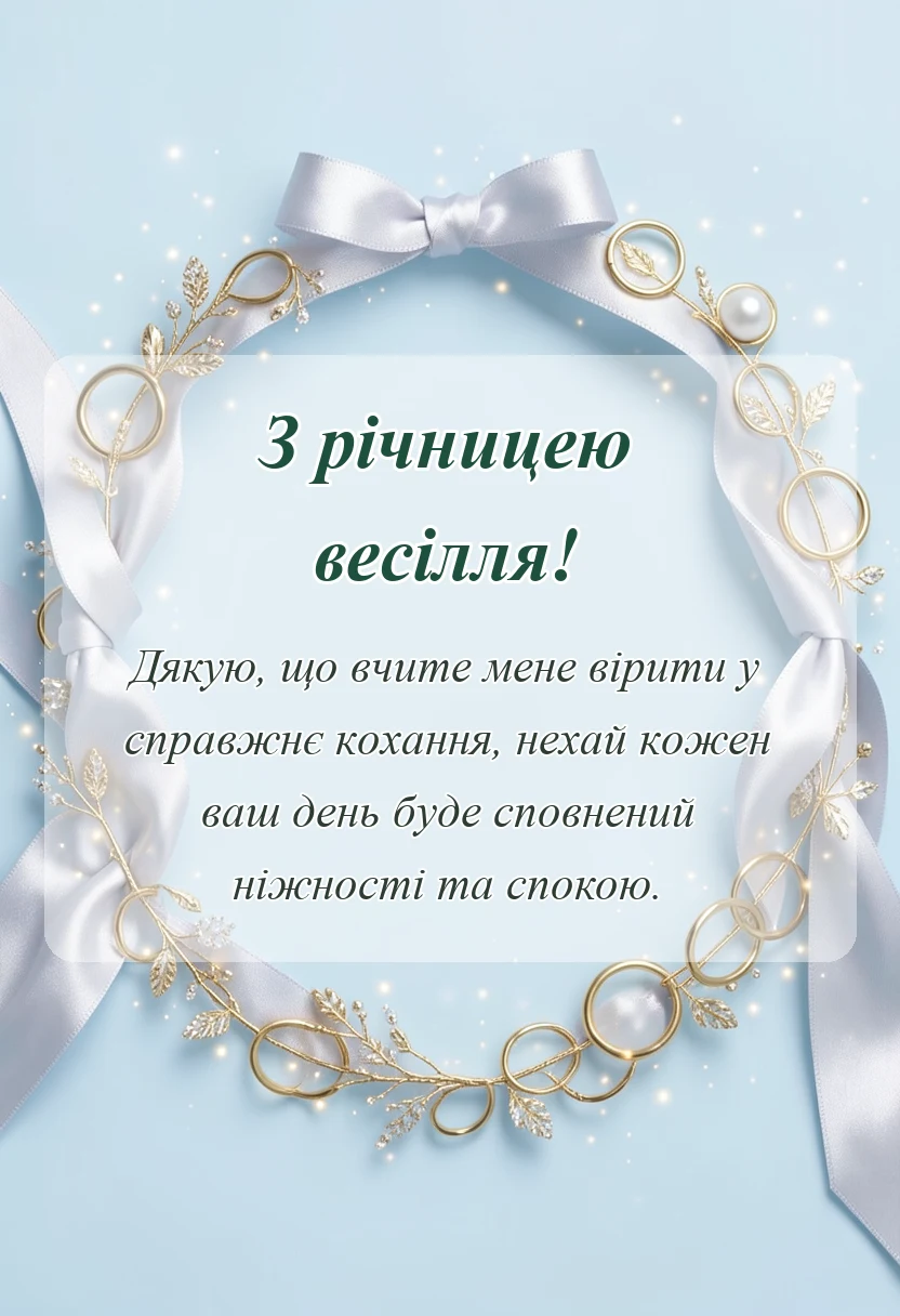 вітальна листівка - привітання з річницею весілля своїми словами від мами