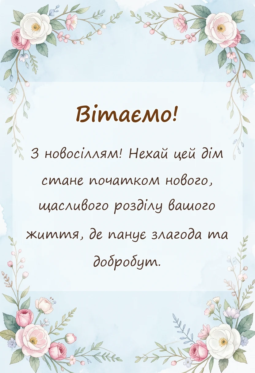 листівка з побажанням - картинки з новою квартирою