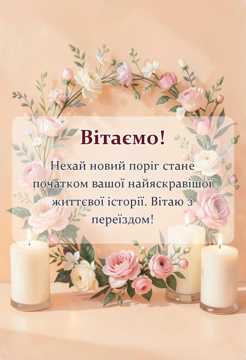листівка з побажанням - короткі привітання з новосіллям