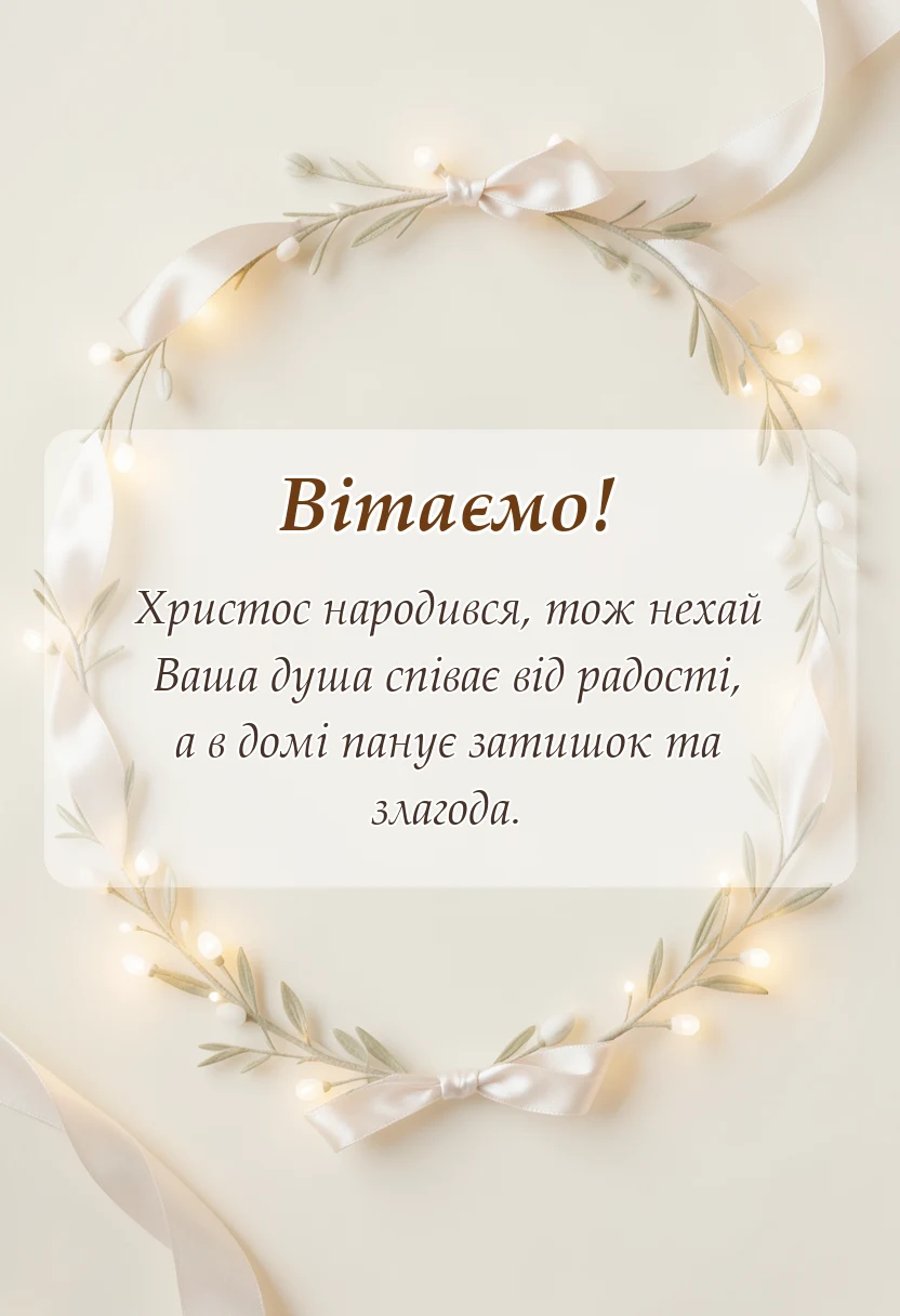 унікальна листівка - привітання з різдвом христовим