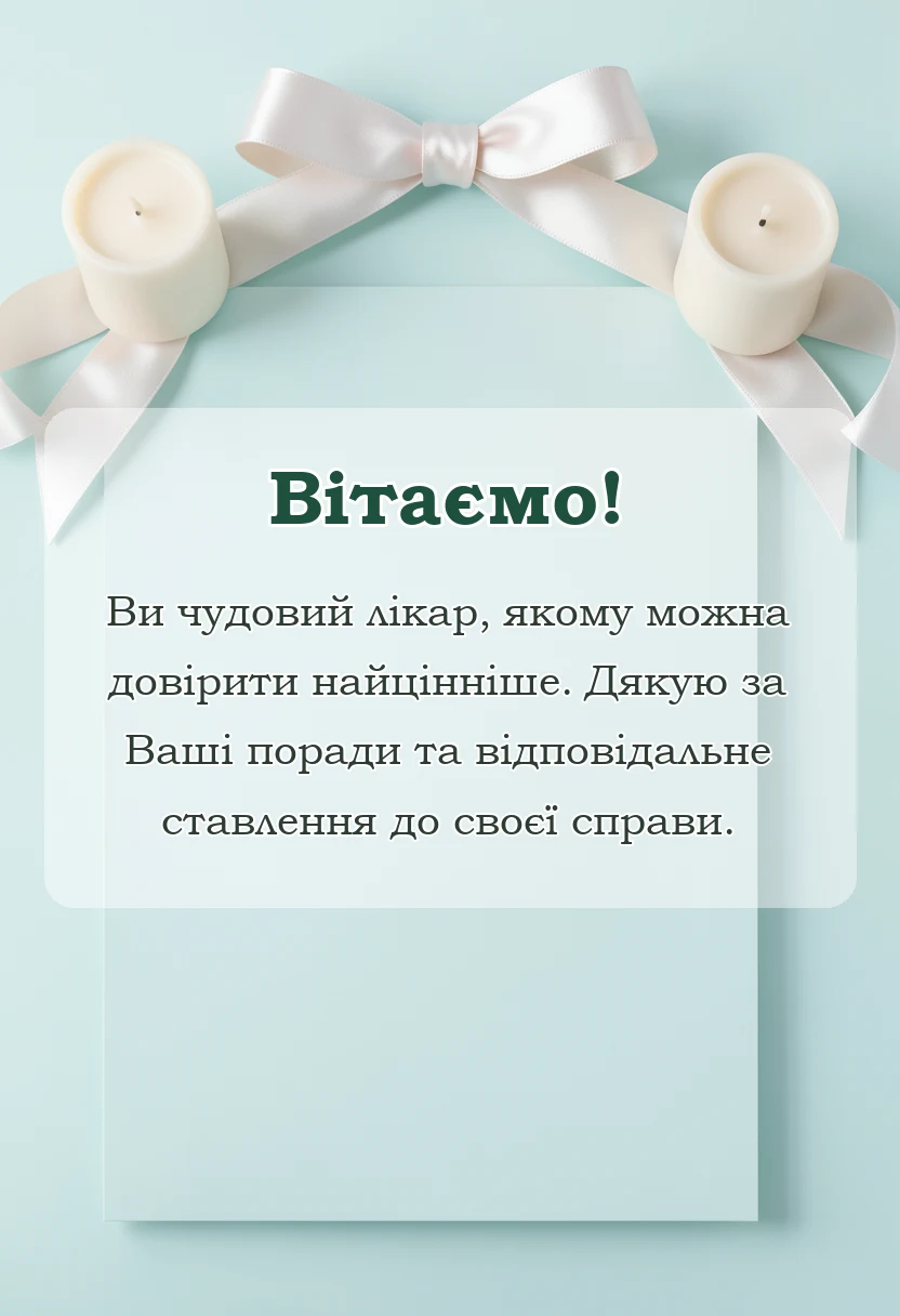 листівка з побажанням - подяка лікарю гінекологу своїми словами