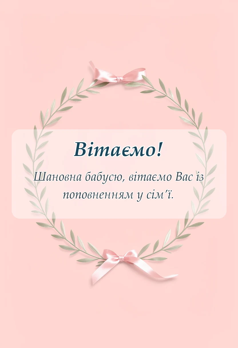 листівка з побажанням - вітання з народженням онучки