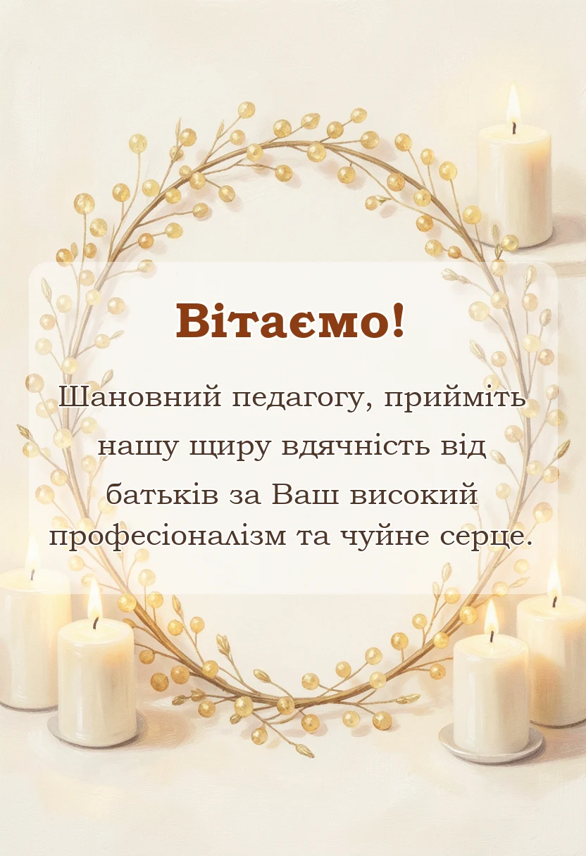 унікальна листівка - подяка вихователю від батьків на випуск