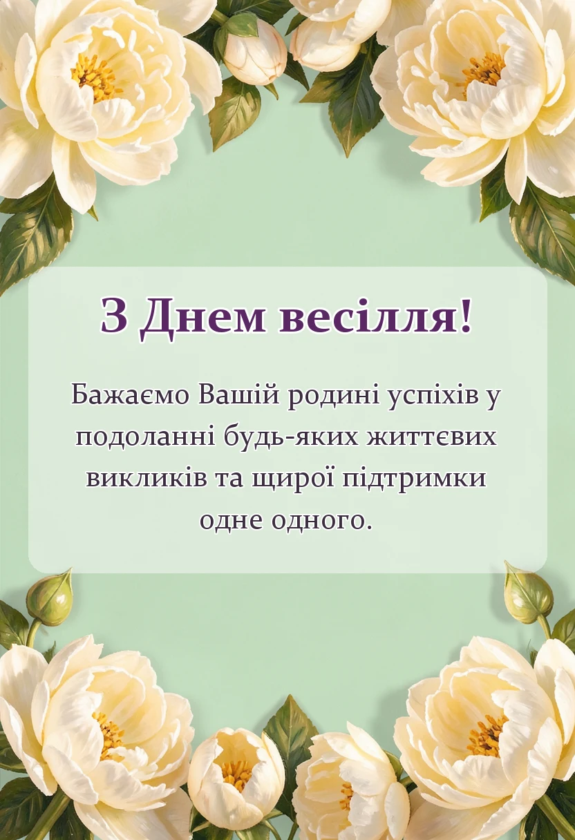 унікальна листівка - побажання на весіллі