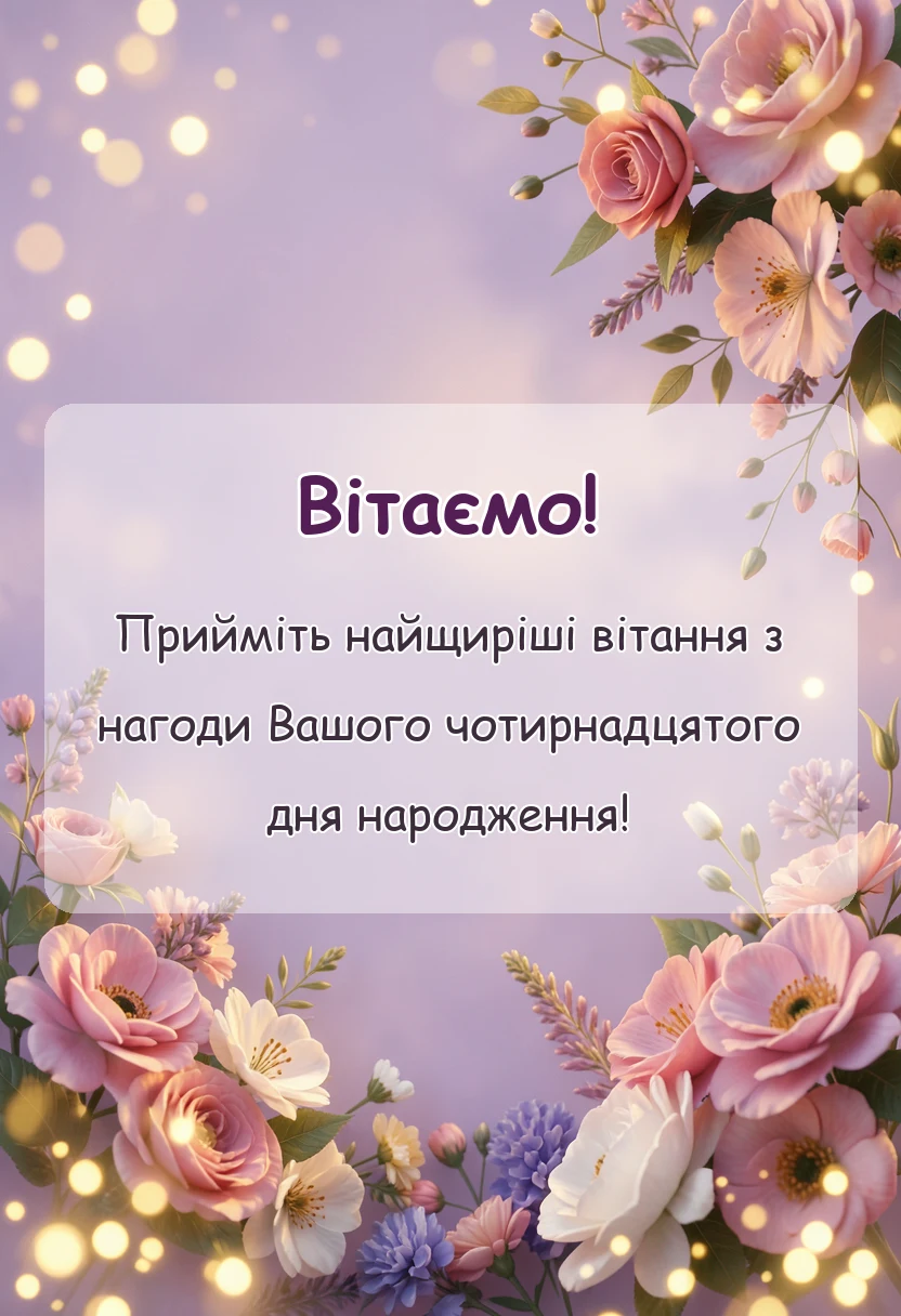 листівка з побажанням - картинки з днем народження 14 років