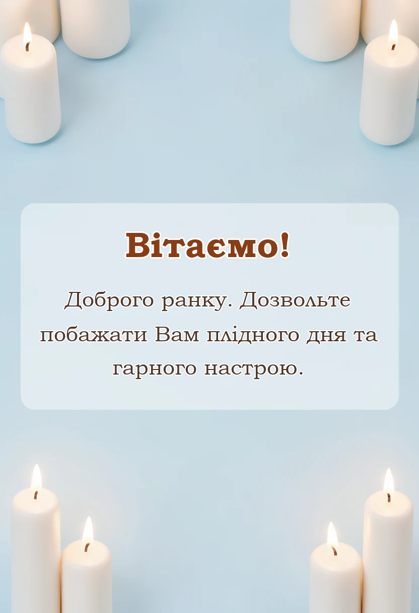 вітальна листівка - побажання доброго ранку смачної кави і гарного дня