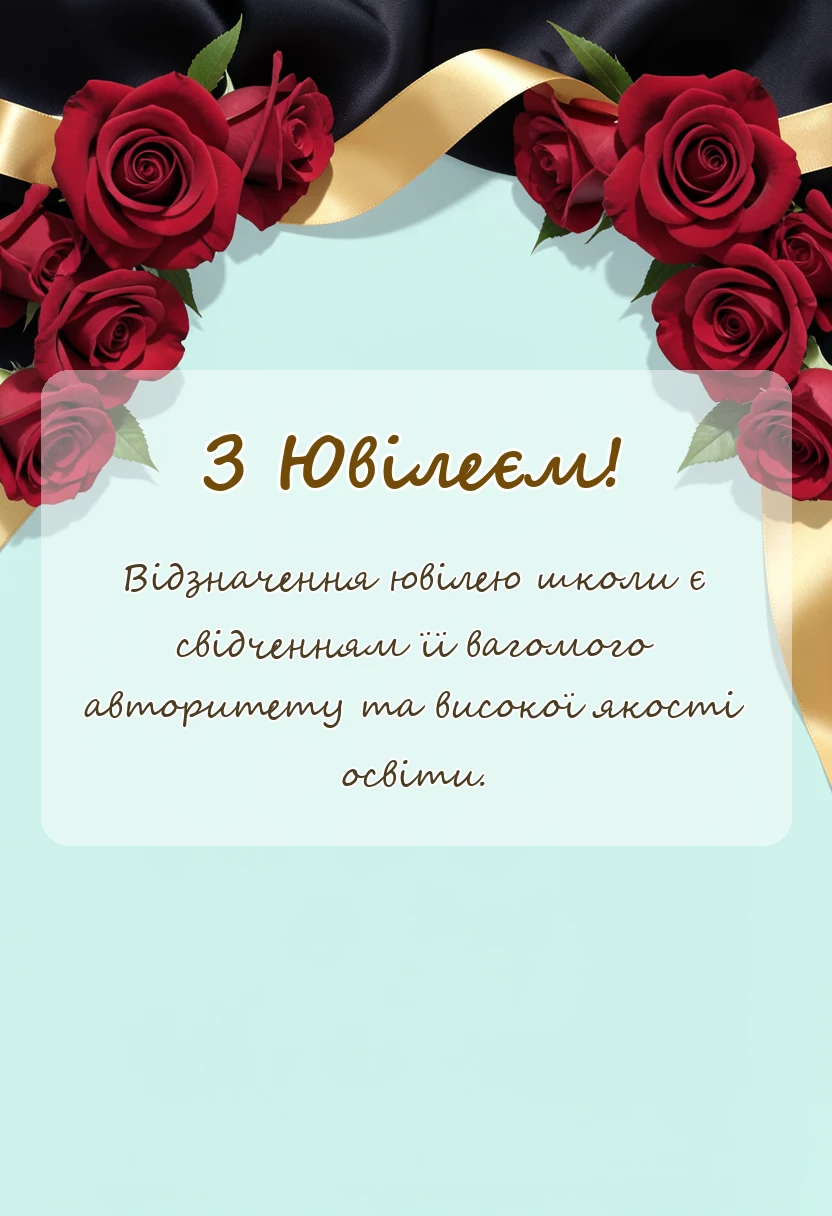вітальна листівка - привітання з ювілеєм закінчення школи