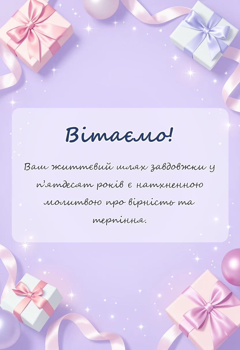 вітальна листівка - християнське привітання з золотим весіллям