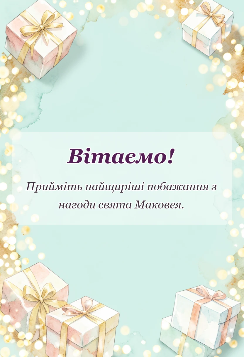вітальна листівка - картинки з маковеєм