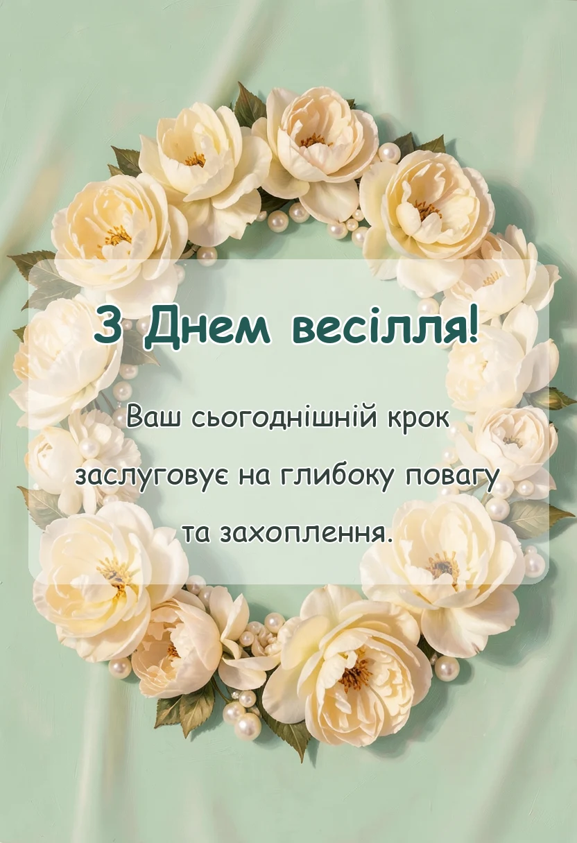 красива листівка: привітання зі створенням сімї своїми словами