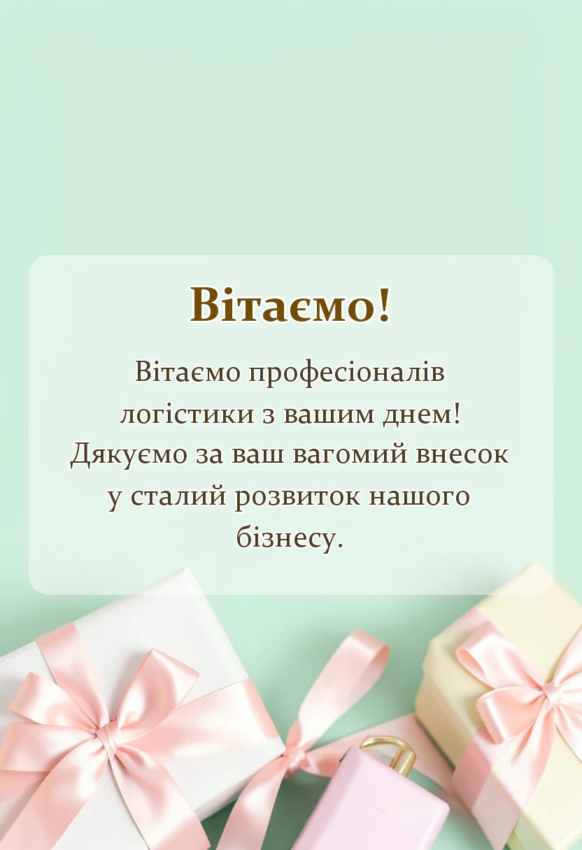 листівка з побажанням - вітання з днем логіста