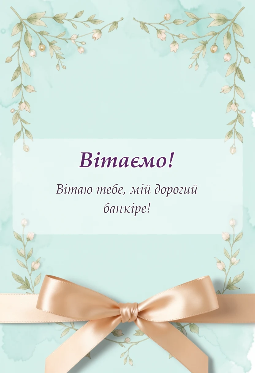 унікальна листівка - привітання з днем банківського працівника