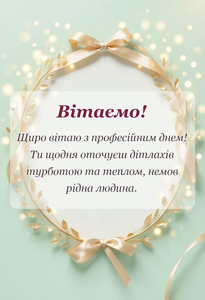 святкова картинка: привітання з днем вихователя