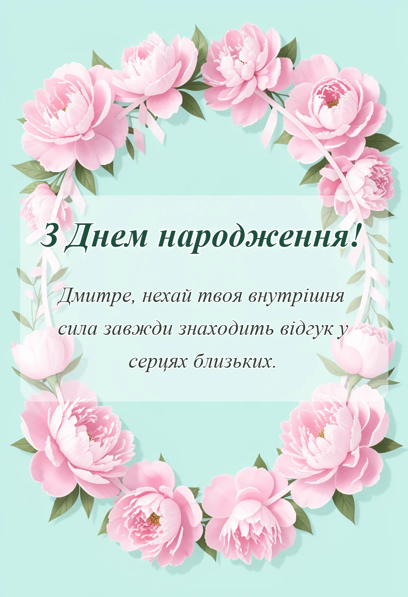 листівка з побажанням - привітання з днем народження дмитру