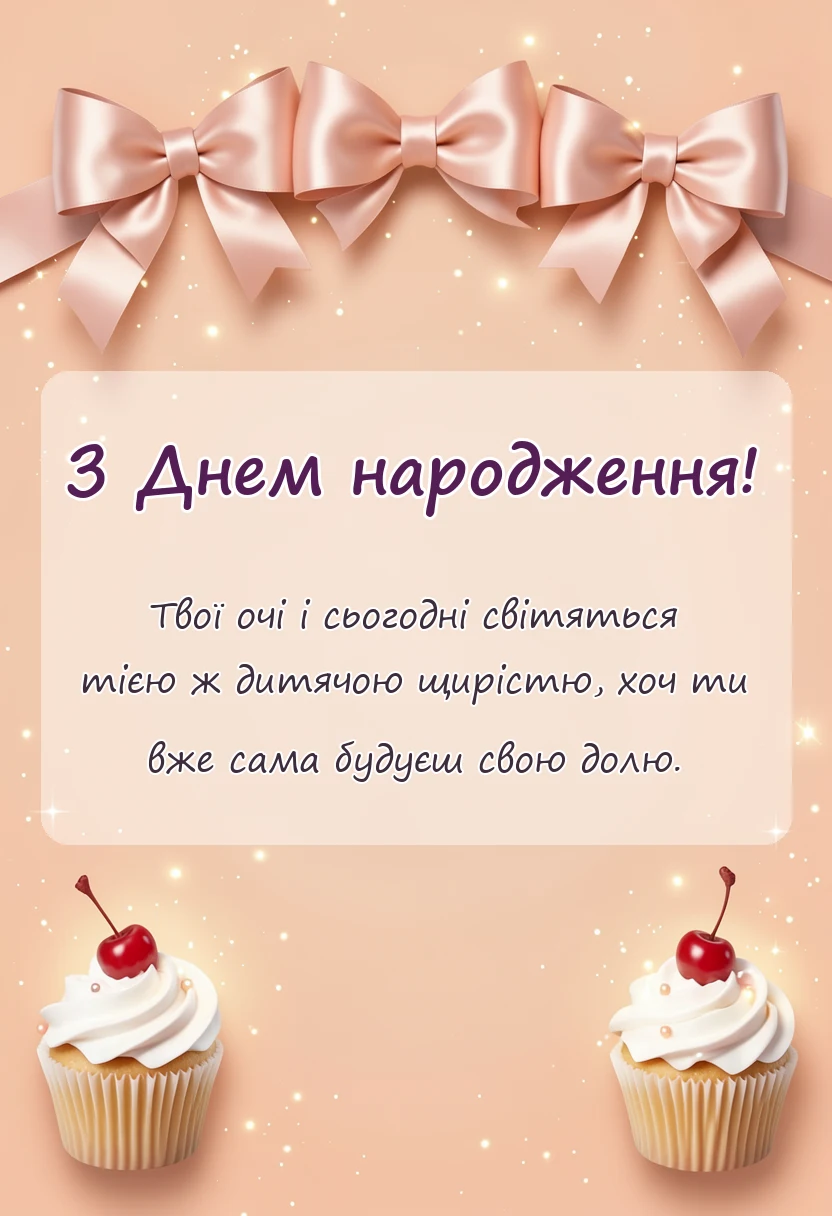 листівка з побажанням - привітання з днем народження дорослій доньці від мами