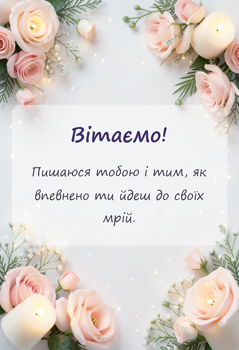 вітальна листівка - привітання з першим робочим днем в прозі
