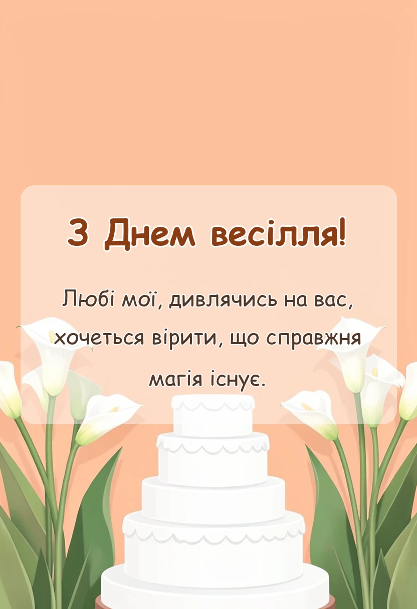 листівка з побажанням - побажання на весіллі