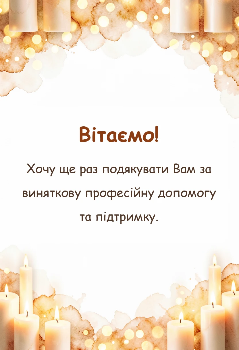вітальна листівка - подяка лікарю гінекологу своїми словами