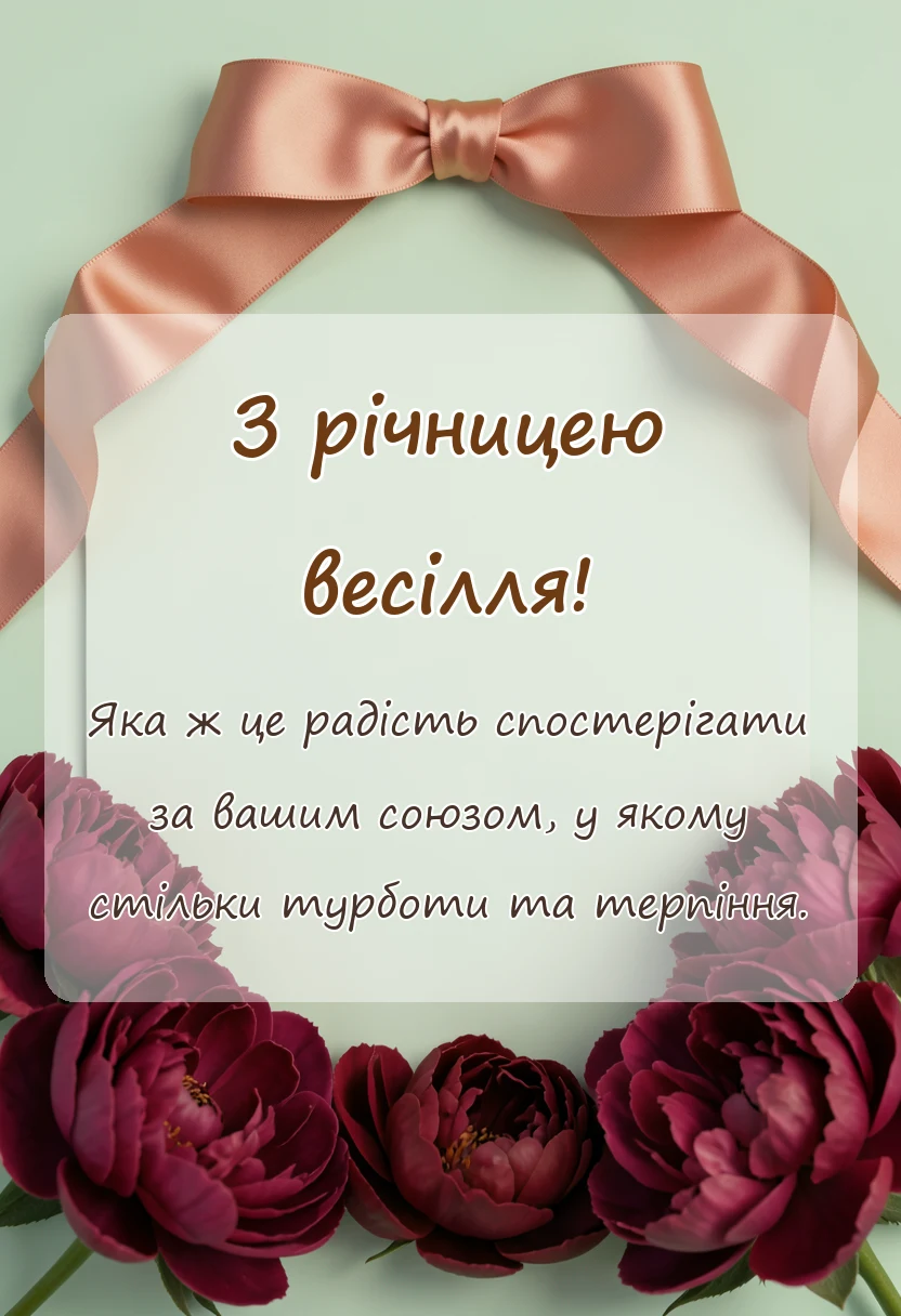 красива листівка: привітання з річницею весілля своїми словами від мами