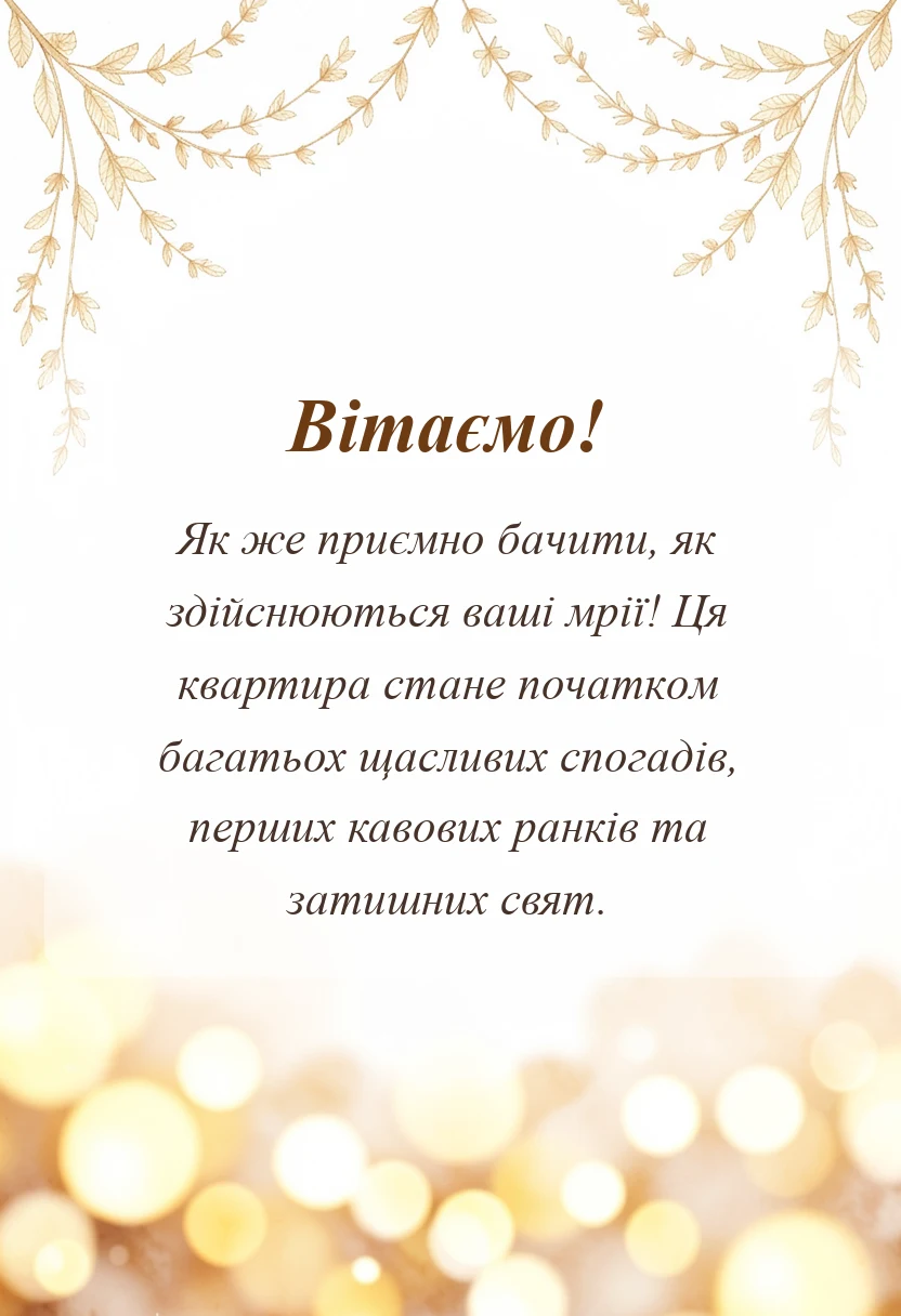 листівка з побажанням - картинки з новою квартирою