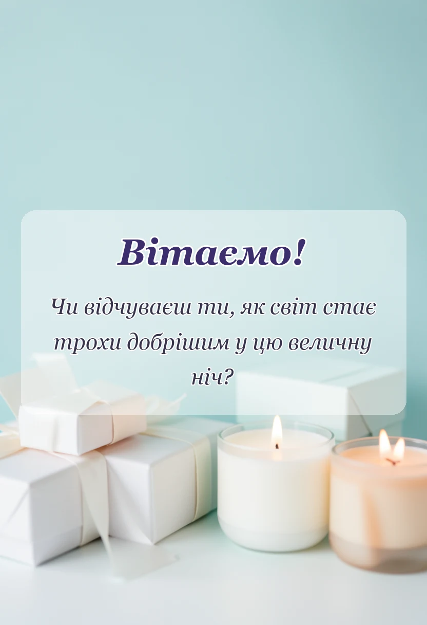 унікальна листівка - привітання з різдвом христовим