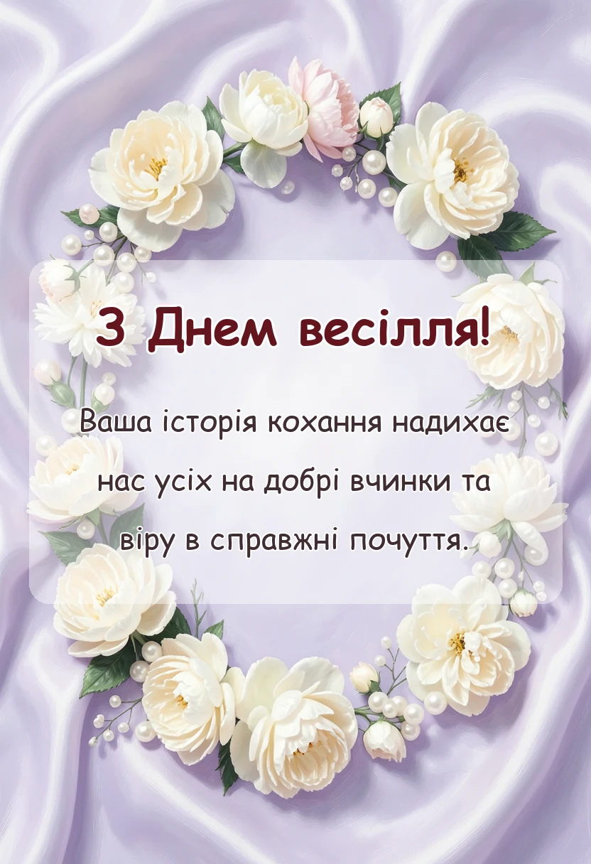 унікальна листівка - привітання зі створенням сімї своїми словами