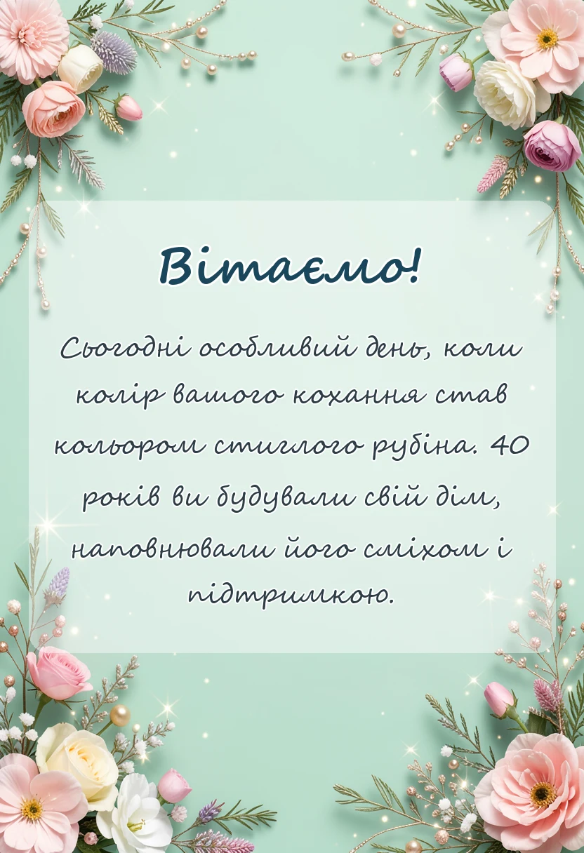 красива листівка: картинки рубінового весілля