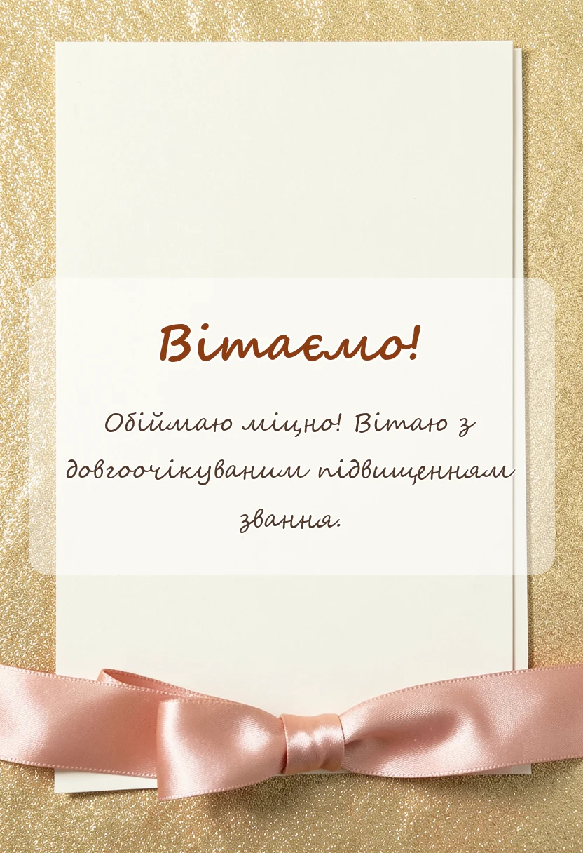 красива листівка: привітання з підвищенням звання