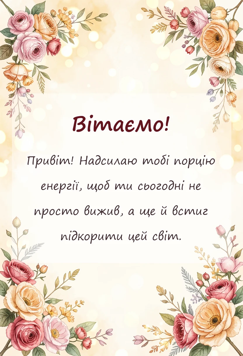 вітальна листівка - гарного понеділка побажання