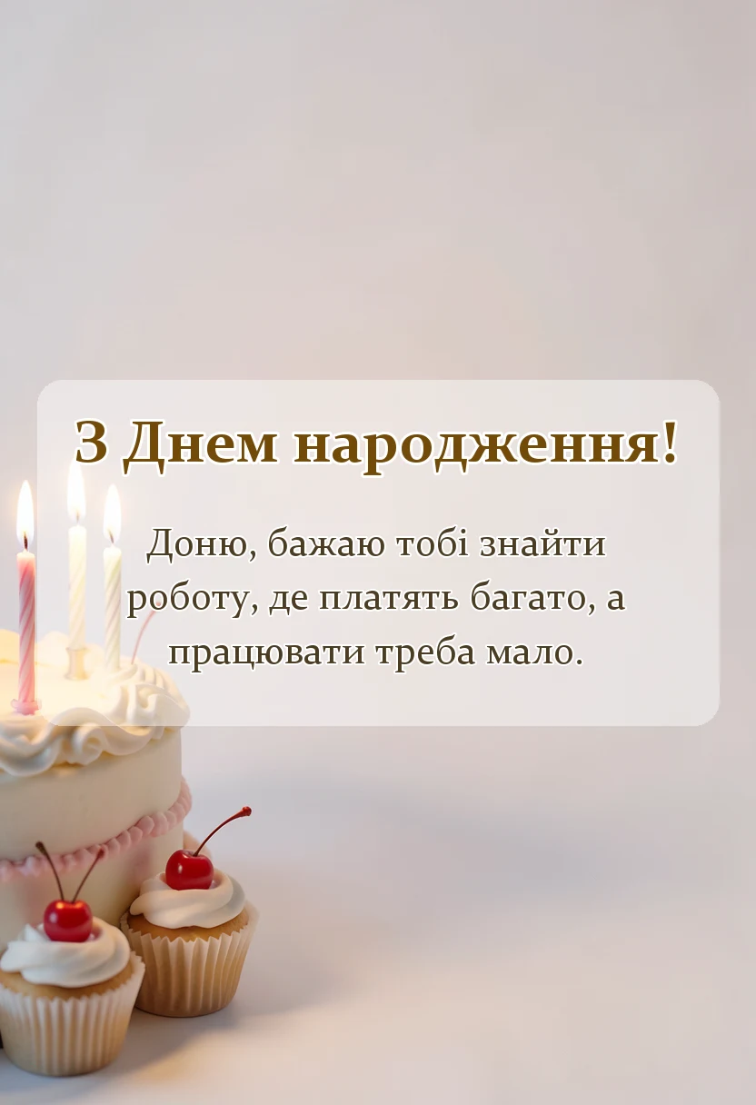 листівка з побажанням - привітання з днем народження донечці
