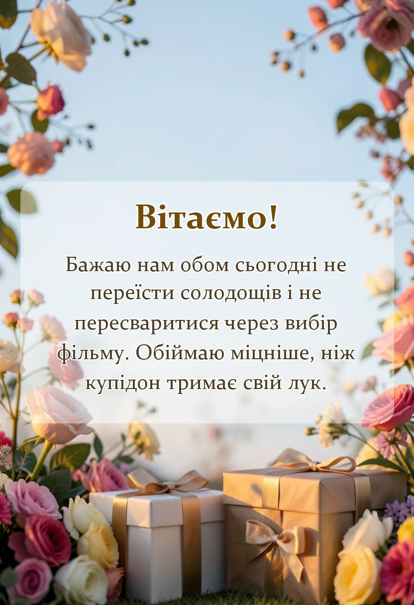листівка з побажанням - короткі привітання з днем святого валентина