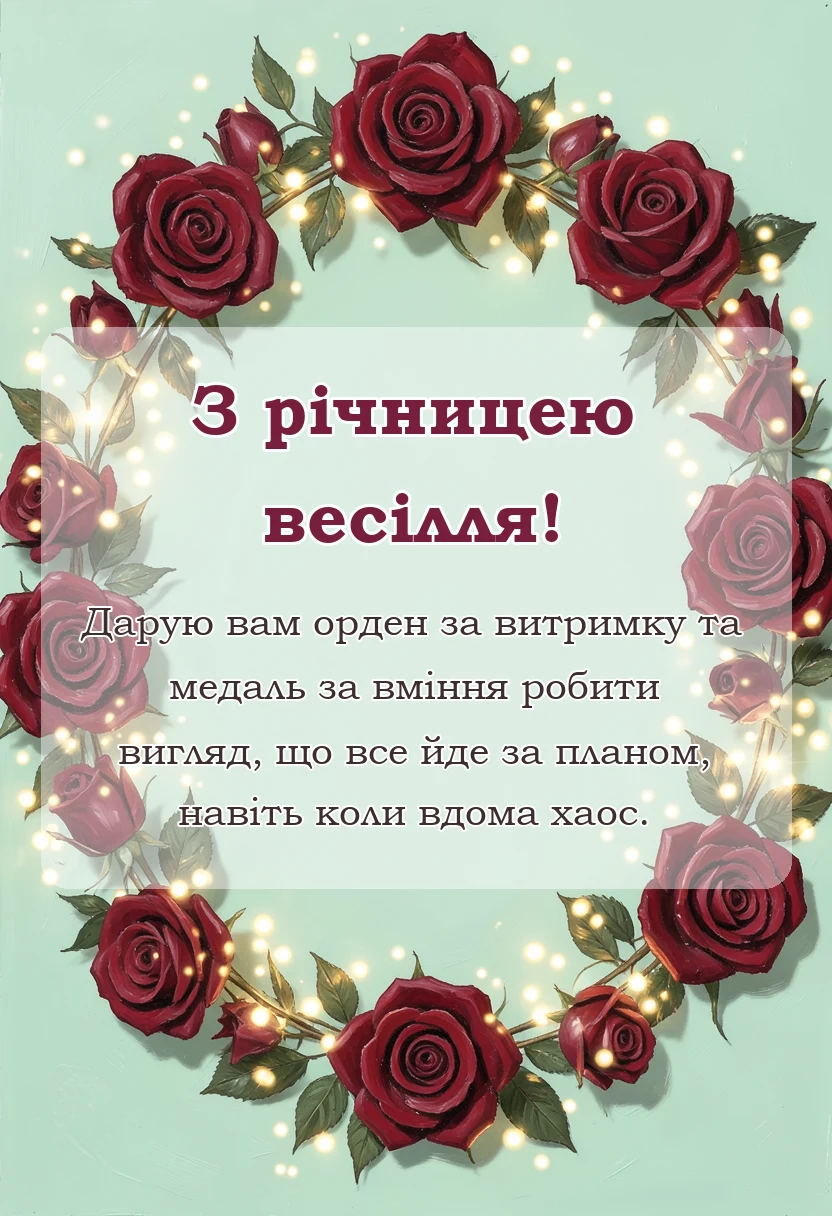 святкова картинка: привітання з річницею весілля своїми словами від мами