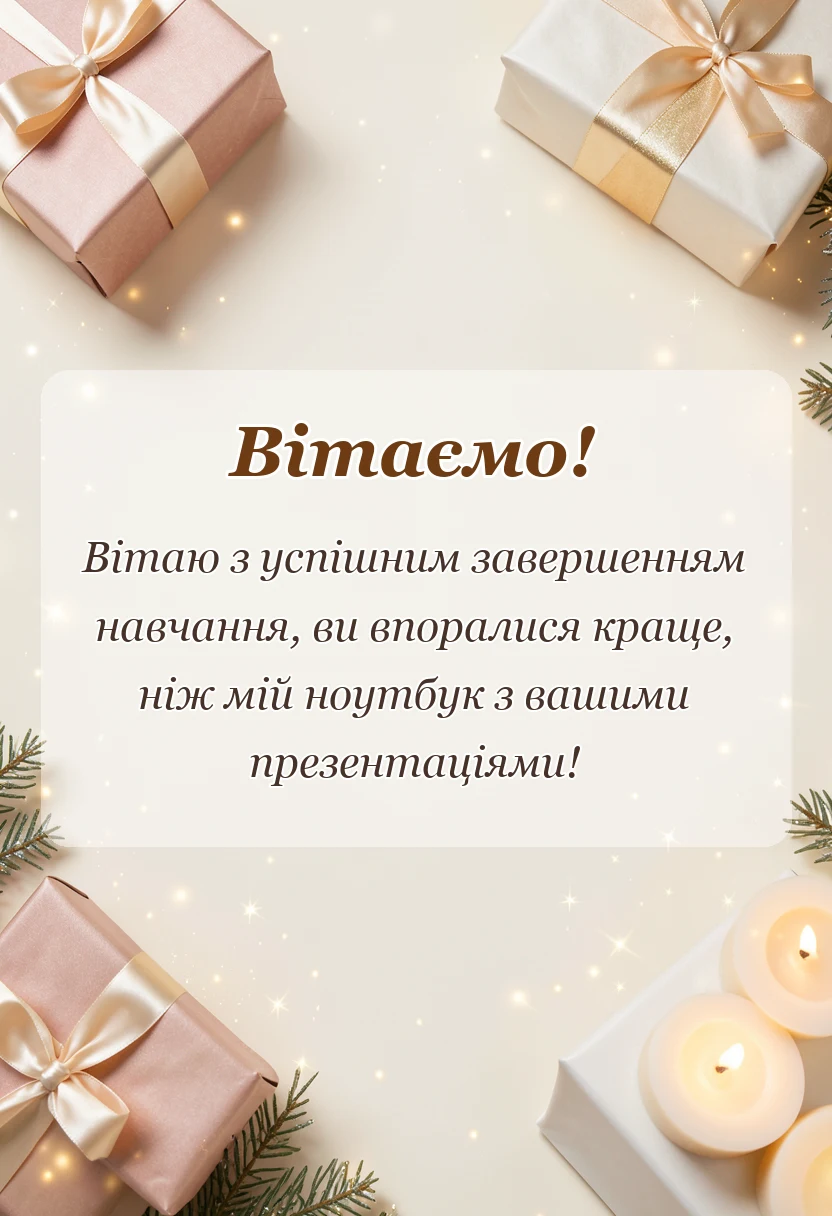 красива листівка: слова подяки учням за навчання