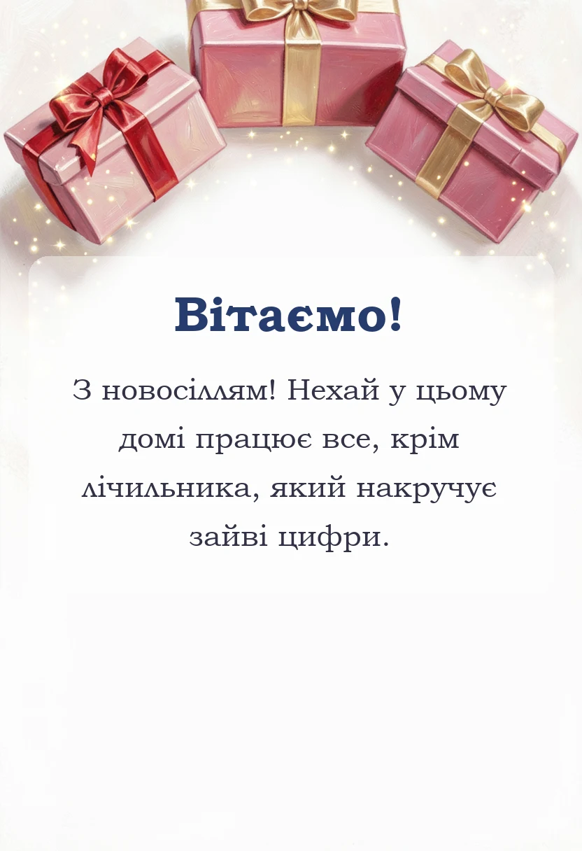 унікальна листівка - короткі привітання з новосіллям