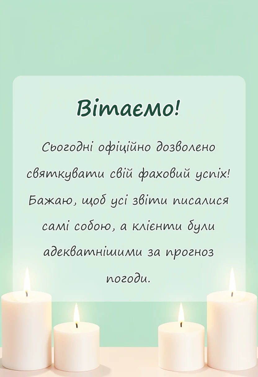 листівка з побажанням - привітання з професійним святом під час війни своїми словами