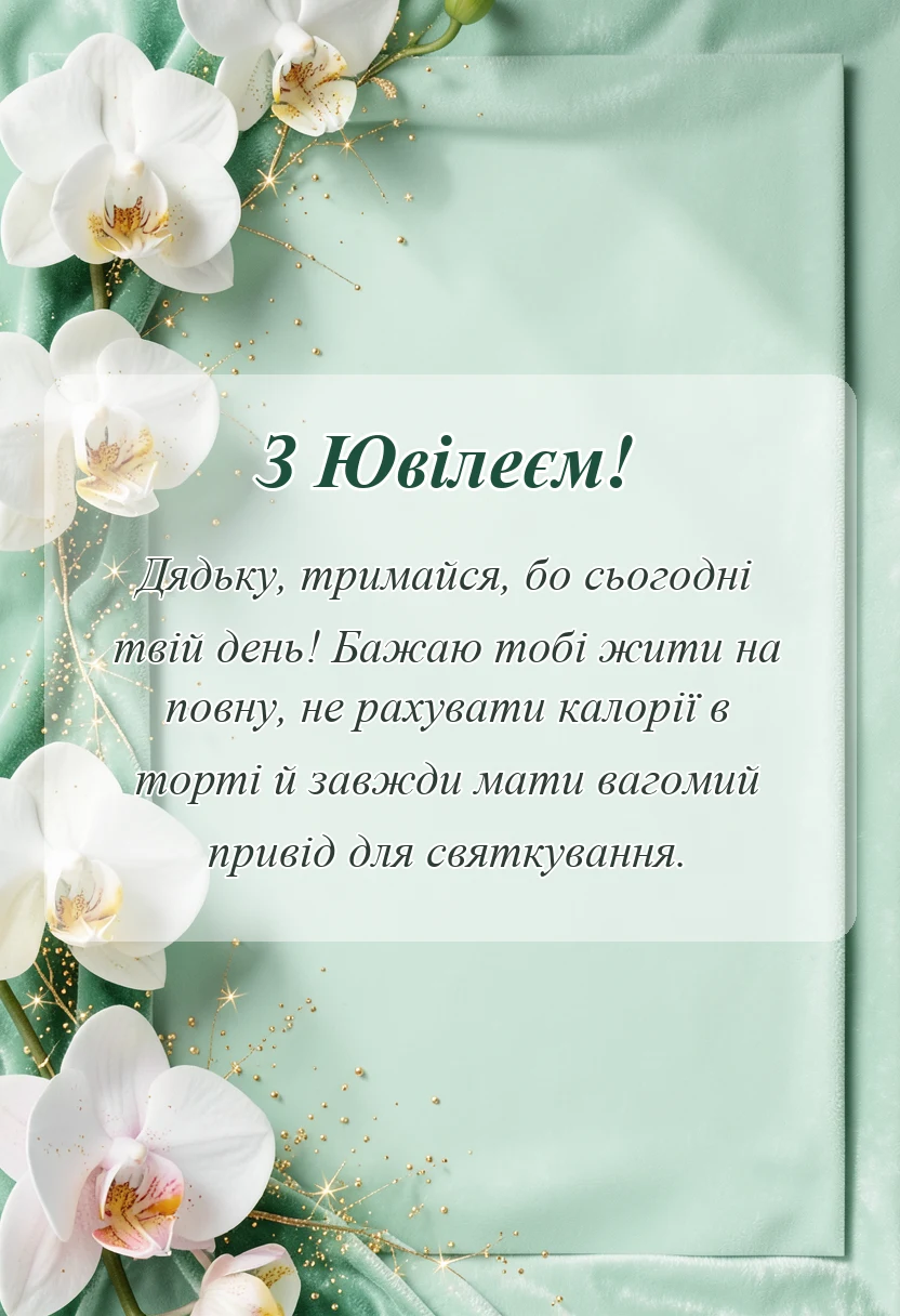 вітальна листівка - привітання з ювілеєм дядькові
