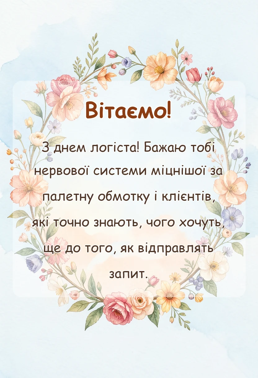 святкова картинка: вітання з днем логіста
