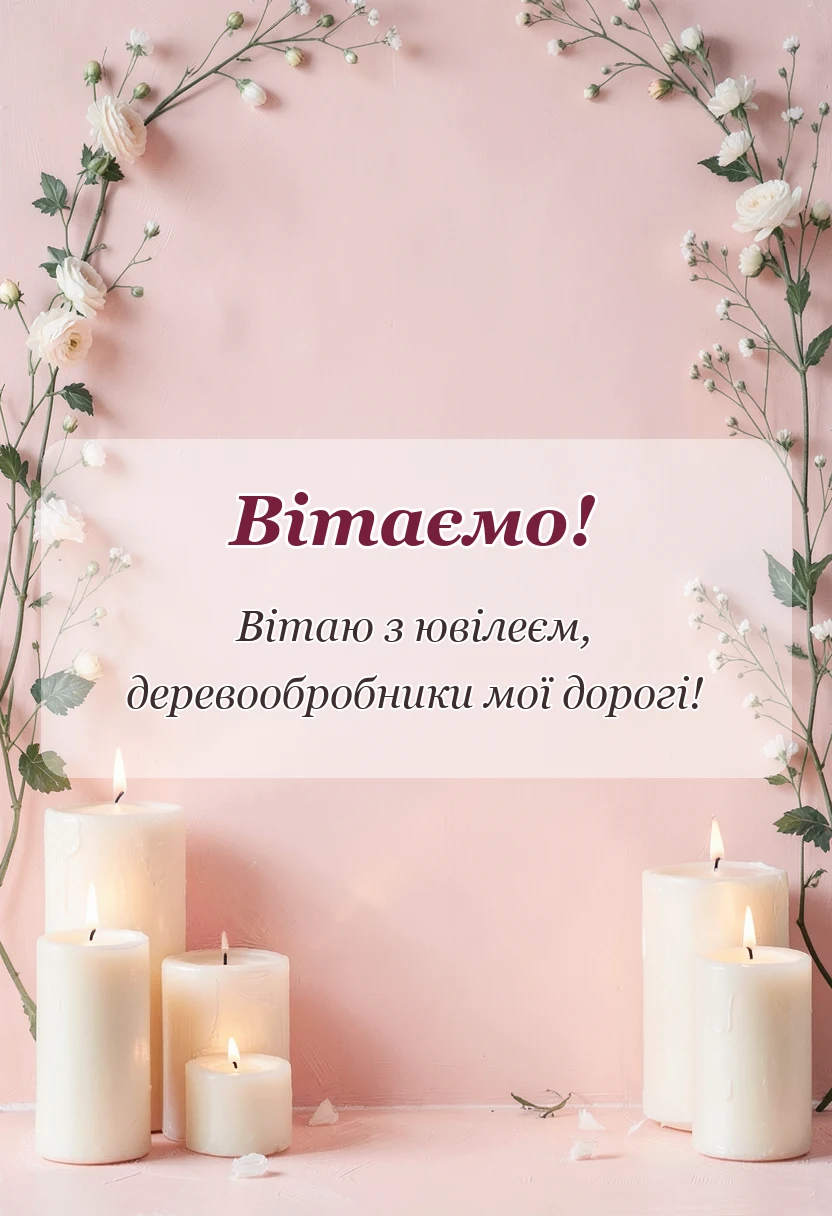 листівка з побажанням - привітання з дерев'яним весіллям своїми словами
