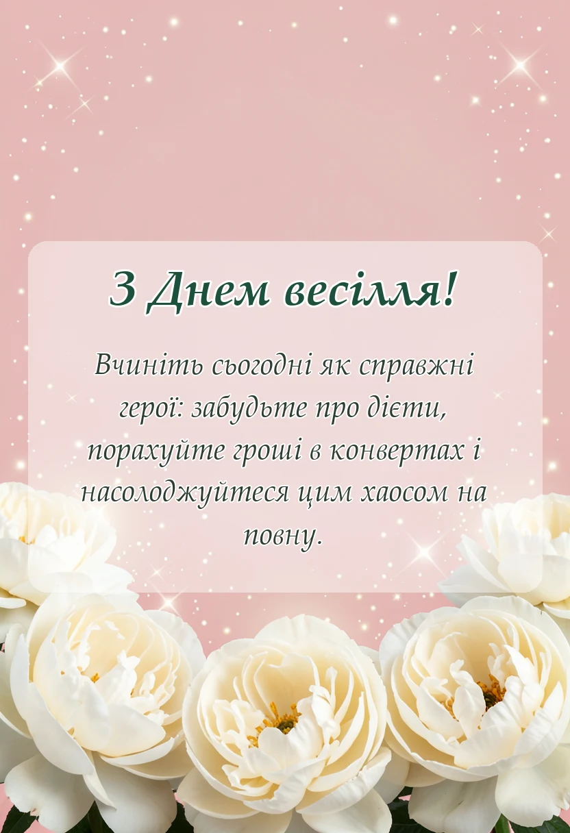 святкова картинка: побажання на весіллі