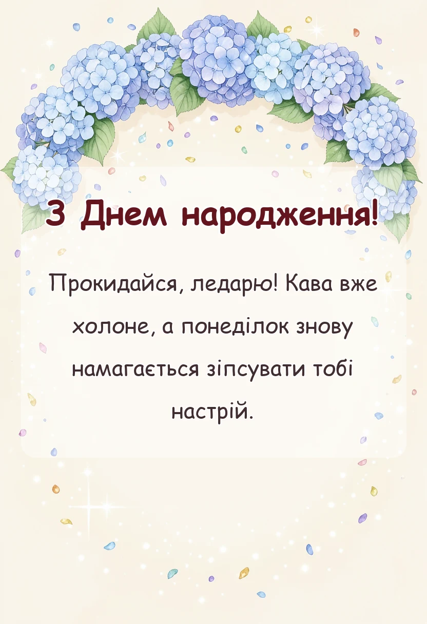 унікальна листівка - привітання доброго ранку гарного початку тижня