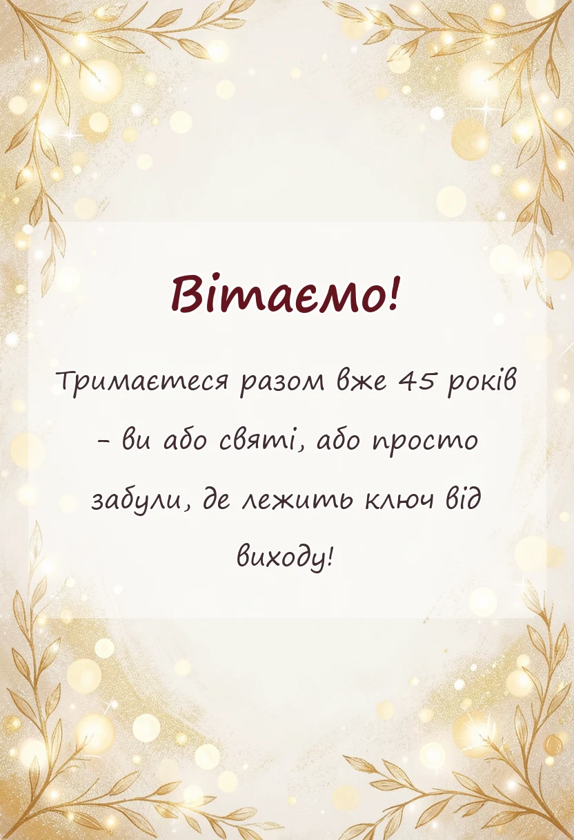вітальна листівка - картинки з 45 роками весілля