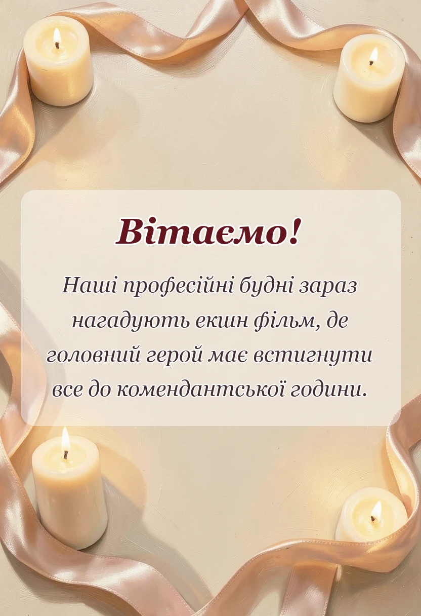 унікальна листівка - привітання з професійним святом під час війни своїми словами
